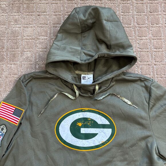 Nike Green Bay Packers Salute to Service Hoodie Mens L Military NFL Sweatshirt - Picture 2 of 8